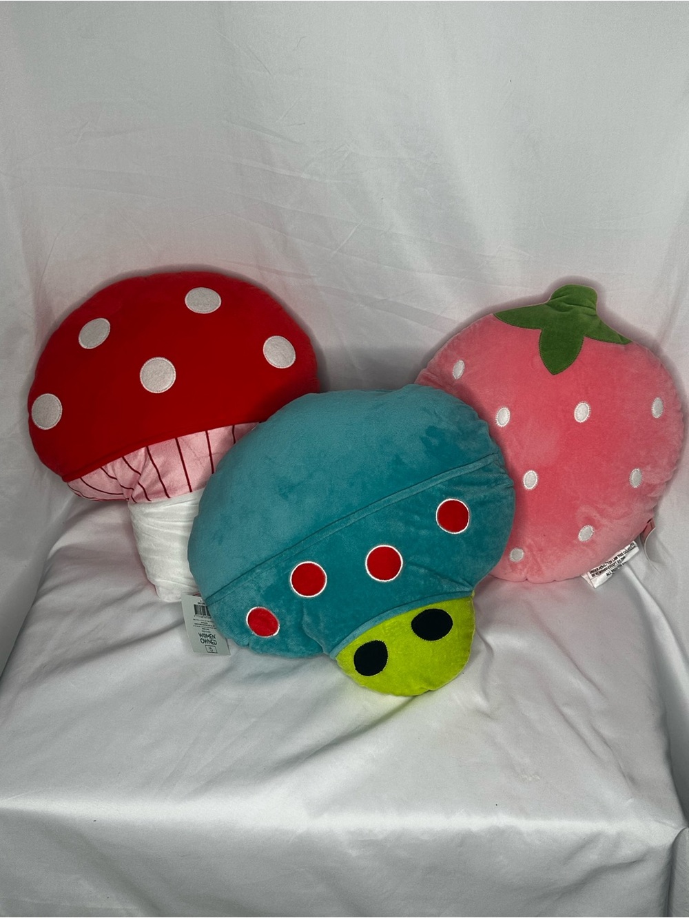 Target Bullseye's Playground Strawberry Mushroom Alien Pillows 13” X 11” NEW